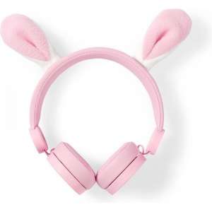 Nedis Bedrade Koptelefoon | 1,2 m Ronde Kabel | On-Ear | Afneembare magnetische oren | Robby Rabbit | Roze