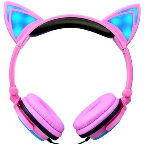 Kinder koptelefoon Met Led verlichting - Headphone Kids - Pink