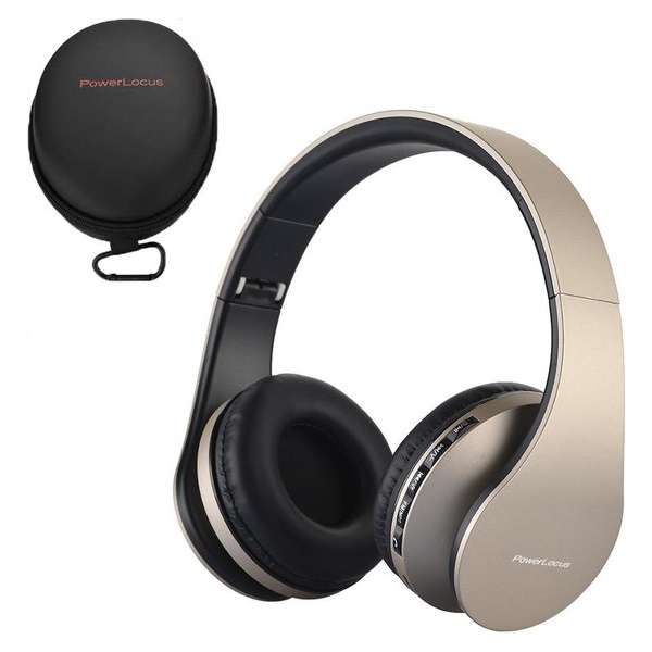 PowerLocus P1 draadloze Over-Ear Koptelefoon Inklapbaar - Bluetooth - Met microfoon – Goud