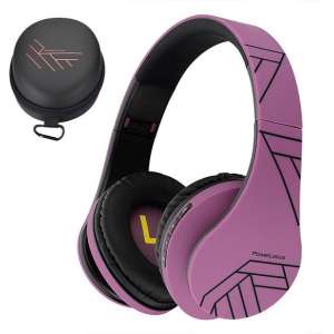 PowerLocus P2 draadloze Over-Ear Koptelefoon Inklapbaar - Bluetooth Hoofdtelefoon - Met microfoon - Zwart/Purper