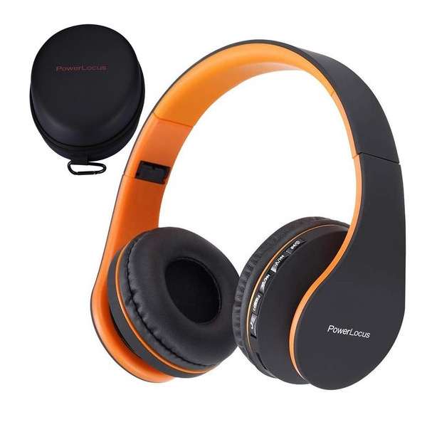 PowerLocus P1 draadloze Over-Ear Koptelefoon Inklapbaar - Bluetooth - Met microfoon – Oranje