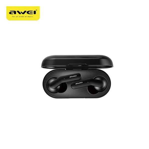 Awei 2019 Oordoppen T10C - Bluetooth V5.0 - + Oplaad Case - Airpods - Apple en Samsung – Zwart