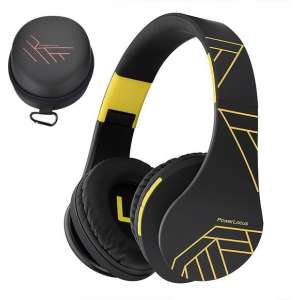 PowerLocus P2 draadloze Over-Ear Koptelefoon Inklapbaar - Bluetooth Hoofdtelefoon - Met microfoon -  Zwart/Geel