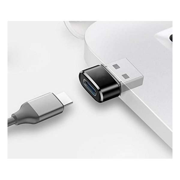 2 STUKS USB-C / Type-C Female naar USB Male Adapter, ondersteuning voor opladen en transmissie