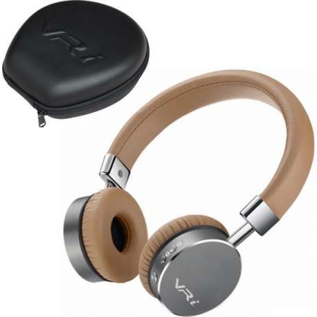 VR-i RHYTHM draadloze On-Ear koptelefoon - Butterum Brown met luxe opbergdoos