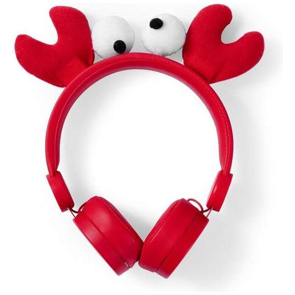 Nedis Bedrade Koptelefoon | 1,2 m Ronde Kabel | On-Ear | Afneembare Magnetische Oren | Chrissy Crab | Rood