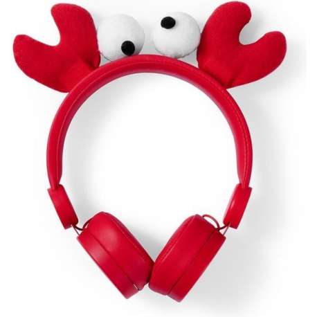 Nedis Bedrade Koptelefoon | 1,2 m Ronde Kabel | On-Ear | Afneembare Magnetische Oren | Chrissy Crab | Rood