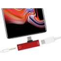 2-in-1 USB-C / Type-C mannetje naar USB-C / Type-C Vrouwelijk 3,5 mm jack-oplaadadapter (rood)