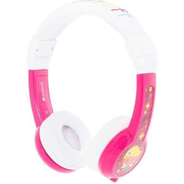 onanoff BuddyPhones Explore Foldable Headset Hoofdband Roze, Wit