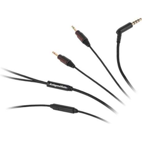 Krüger & Matz KM0340 - Audiokabel met microfoon voor de KM0660 en KM0665 modellen - bruin