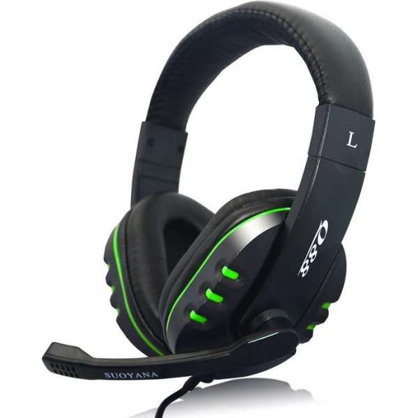 WiseGoods - Premium Gaming Headset - Gaming Hoofdtelefoon Met Microfoon - Stereo Bass - Zwart/Groen