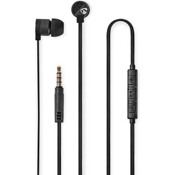 Bedrade Koptelefoon | 1,2 m Platte Kabel | In-Ear | Ingebouwde Microfoon | Aluminium | Grijs