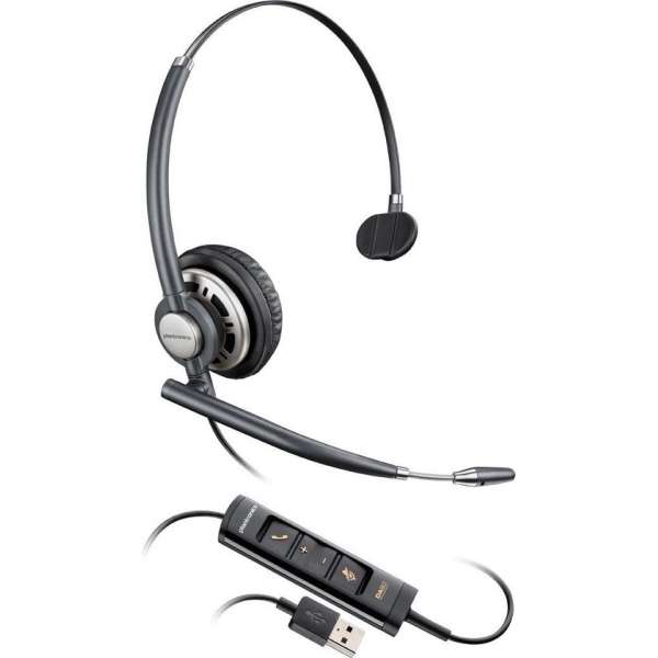 Plantronics Encorepro HW715 hoofdtelefoon Monauraal Hoofdband Zwart, Zilver