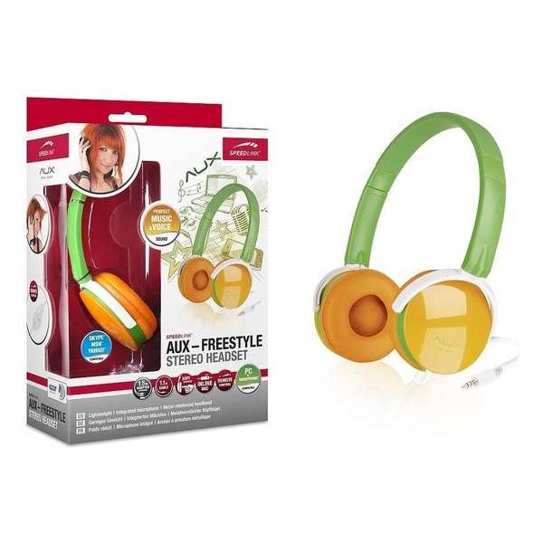 Speedlink AUX - FREESTYLE Stereo Headset, green-orange