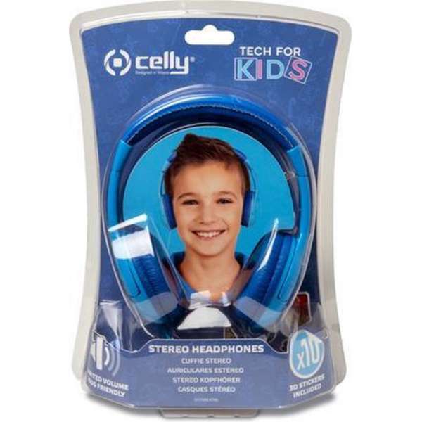 Celly On-ear Koptelefoon voor kinderen met volume begrenzing blauw