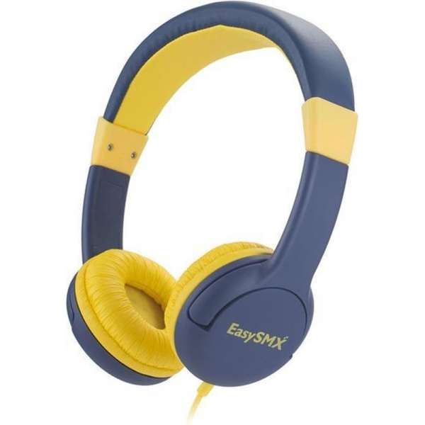 Easysmx On-ear Koptelefoon voor kinderen - Volumebegrenzing - Geel met blauw