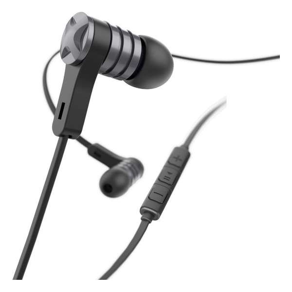 Hama Koptelefoon "Intense", in-ear, microfoon, platte kabel, zwart