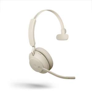 Jabra Evolve2 65 UC Mono Headset USB-A - UC-gecertificeerd (Zoom, Google Hangout, Avaya, Mitel ...) - Beige