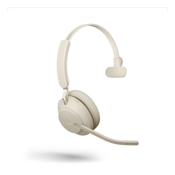 Jabra Evolve2 65 UC Mono Headset USB-A - UC-gecertificeerd (Zoom, Google Hangout, Avaya, Mitel ...) - Beige