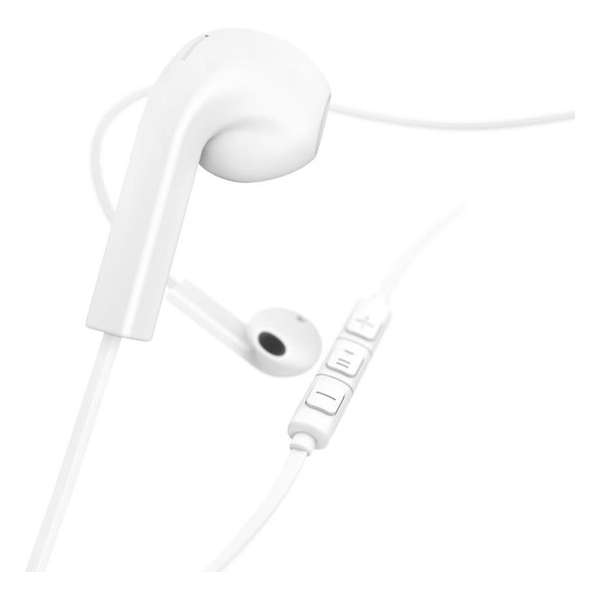 Hama Koptelefoon "Advance", earbuds, microfoon, platte kabel, wit