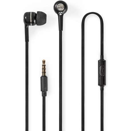 Nedis stereo in-ear earphones met microfoon / zwart - 1,2 meter