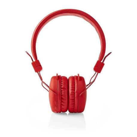 Nedis Draadloze Koptelefoon | Bluetooth | On-ear | Opvouwbaar | Lichtgewicht | 40 mm Drivers | Diepe Bas | Rood