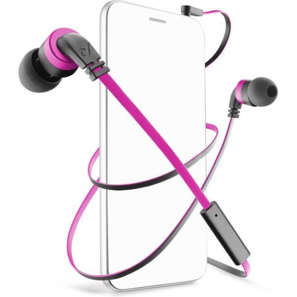 Cellularline APMOSQUITO4 In-ear Stereofonisch Bedraad Zwart, Roze mobiele hoofdtelefoon