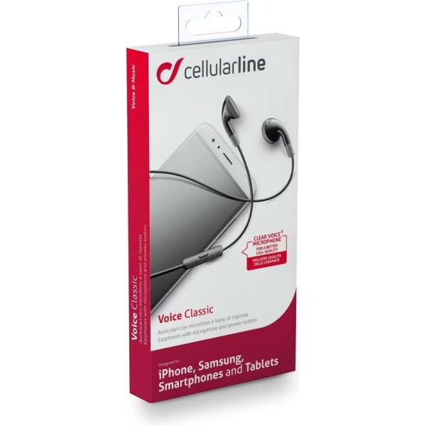 Cellular Line AUCLASSICK In-ear Stereofonisch Bedraad Zwart mobiele hoofdtelefoon