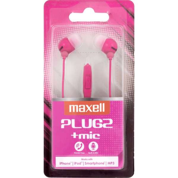 Maxell 303762 hoofdtelefoon/headset In-ear Roze