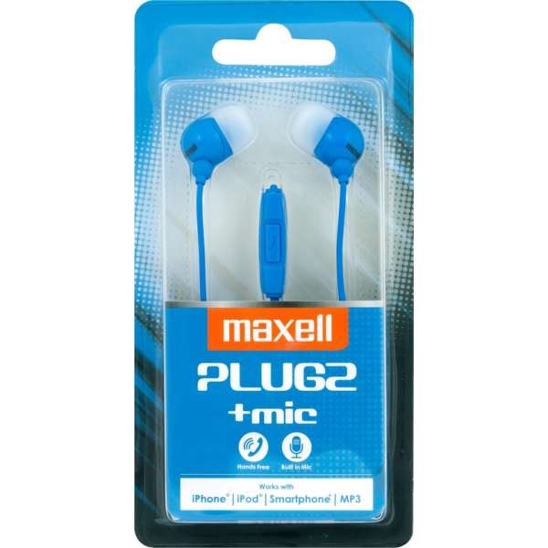 Maxell 303761 hoofdtelefoon/headset In-ear Blauw