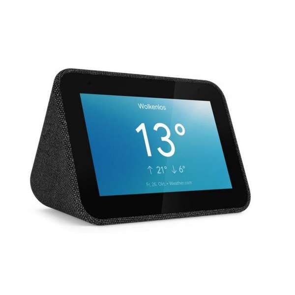 Lenovo Smart Clock - Smart Speaker met scherm / Google Assistent / Zwart