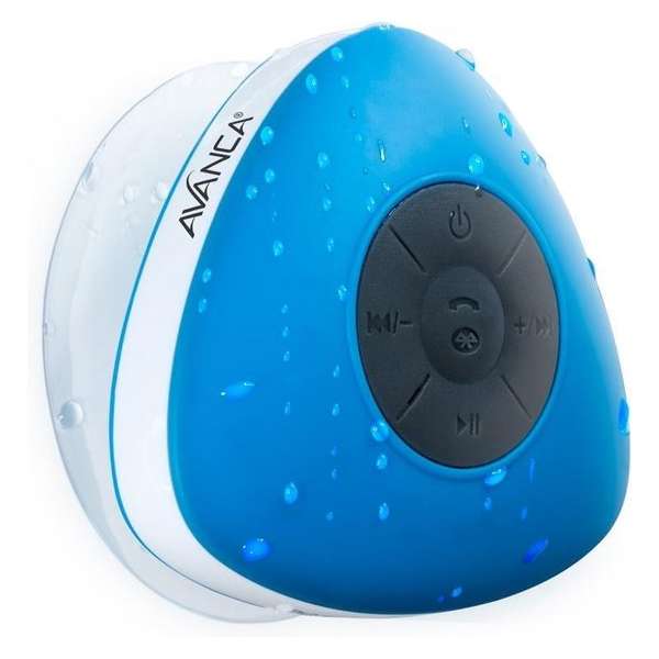 Avanca Bluetooth Waterdichte Wireless Speaker - Douche Speaker - Waterproof - Blauw