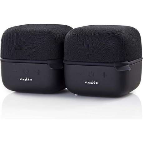 Nedis Luidspreker met Bluetooth® | 15 W | True Wireless Stereo (TWS) | 2 stuks | Zwart / zwart