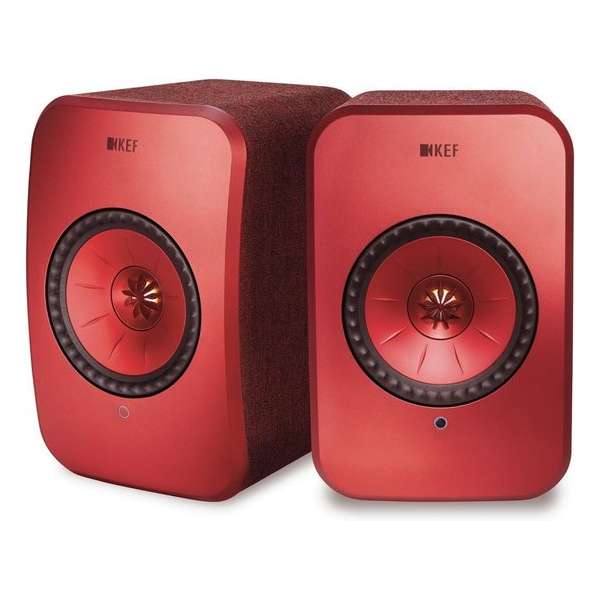 KEF LSX Wireless Stereo Speakers - Rood ( prijs per set )