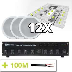 Complete 100V geluidsset met 12 Speakers