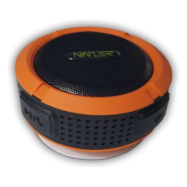 Ninzer® Waterdichte Bluetooth Speaker voor Douche, Bad of Auto | Oranje