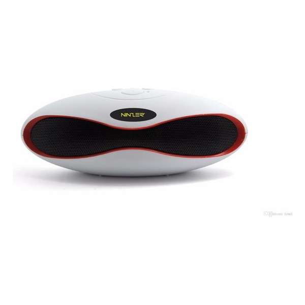 Ninzer® Bluetooth Speaker met micro SD slot, USB poort en radio en ingebouwde microfoon | Wit