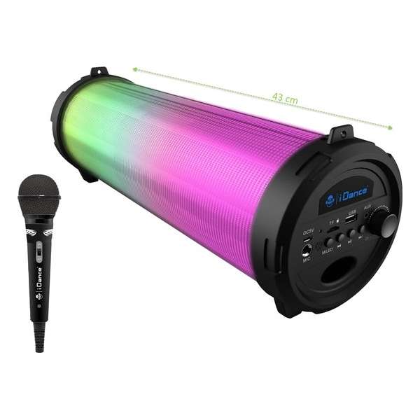 iDance CYCLONE401BK Bluetooth USB Speaker met Disco LED-Verlichting - Zwart