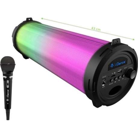 iDance CYCLONE401BK Bluetooth USB Speaker met Disco LED-Verlichting - Zwart