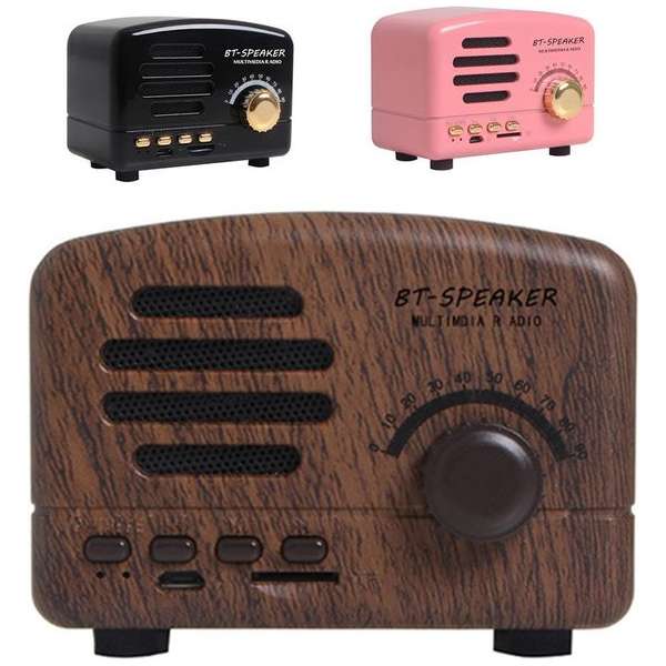 Retro Bluetooth speaker / fm radio Pink