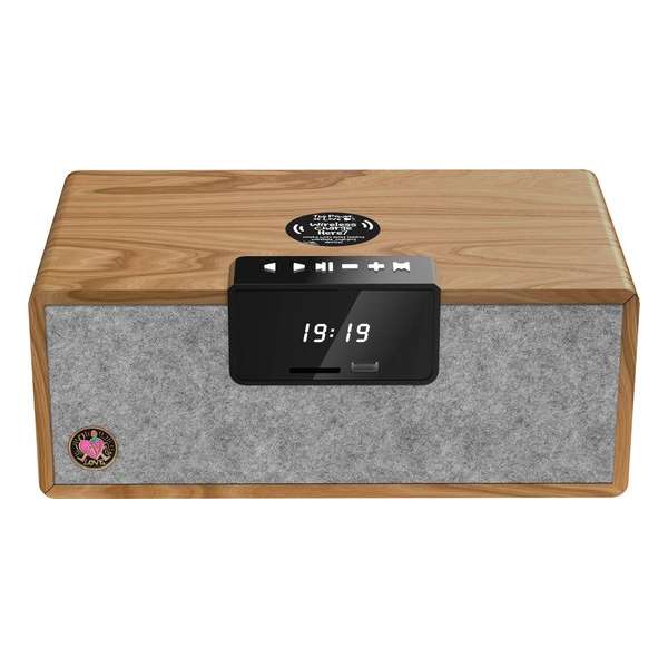 AVLOVE AVLS - Hifi System Medium - Radio/Bluetooth/USB/SD-Kaart/Aux - SPEAKER ONLY - Draadloos Opladen -Bamboe/Zwart/Grijs