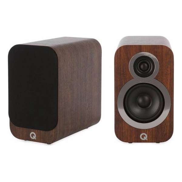 Q Acoustics 3010i Compacte Boekenplank Luidsprekers - Walnoot (per paar)