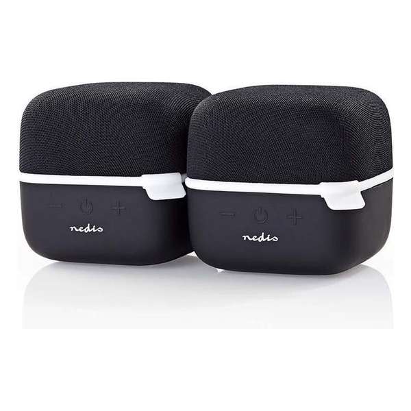 Nedis Luidspreker met Bluetooth® | 15 W | True Wireless Stereo (TWS) | 2 stuks | Zwart / wit