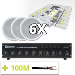 Complete 100V geluidsset met 6 Speakers