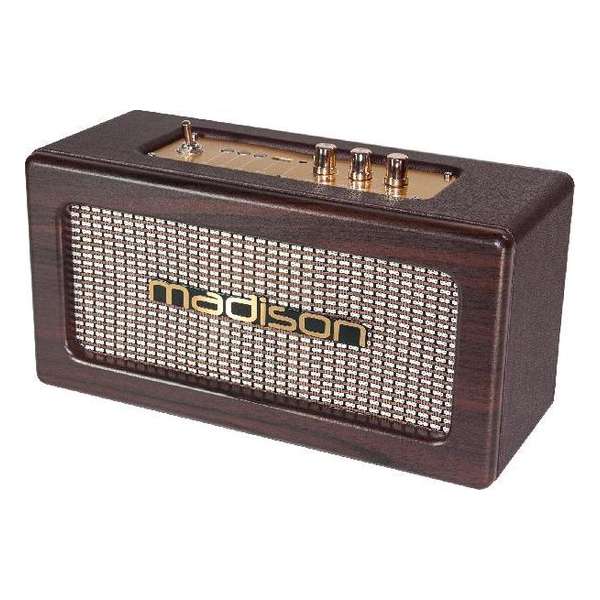 Madison FREESOUND-VINTAGE-WD  Oplaadbare VINTAGE luidsprekerbox met USB & Bluetooth 2 X10W