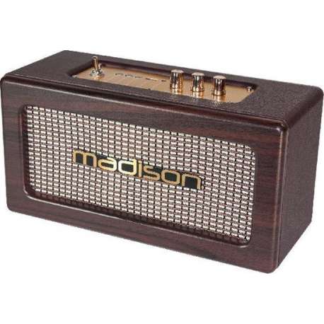 Madison FREESOUND-VINTAGE-WD  Oplaadbare VINTAGE luidsprekerbox met USB & Bluetooth 2 X10W