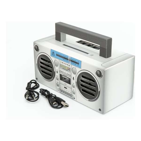 GPO BRONXSIL - GPO draagbare Bluetooth speaker zilver