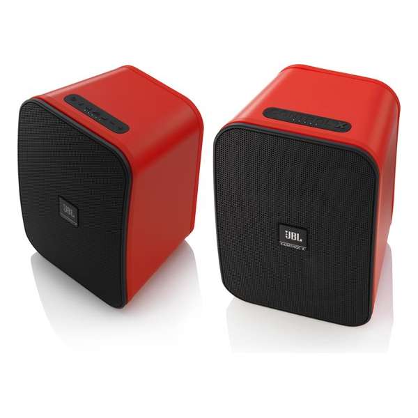 JBL Control X Wireless - Actieve Boekenplankspeaker met Bluetooth - 2 stuks - Rood