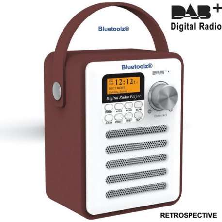 Bluetoolz® | DAB+ BT-H6 | Digitaal all-in one portable muziek systeem met Bluetooth| (steen) Rood