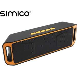 SIMICO SP1 Outdoor Bluetooth Speaker Oranje 1800mAh met USB-in en memorycard slot